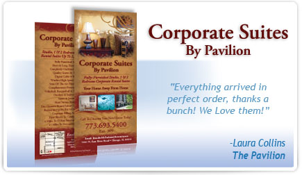 Corporate Suites by Pavilion Rackcard Testimonial