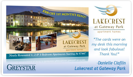 Lakecrest at Gateway Park Postcard Testimonial