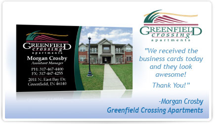 Greenfield Crossing Apartments Business Card Testimonial